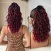 16-Inch (40 cm) Water Wave Claw Ponytail Extension – Heat Resistant Ombre Synthetic Hairpiece for Women