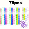 52/78-Piece Spiral Hair Perm Rods - Long Curling Rods for Natural Hair, Ionic DIY Salon Tool, Assorted Colors