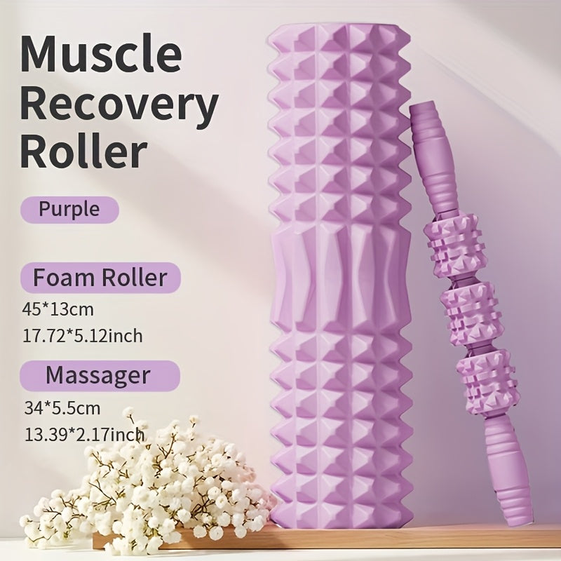 Foam Roller & Massage Stick Set (2-Piece) — Post-Workout Muscle Recovery Roller for Body Shaping