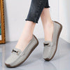 Women's Slip-On Loafers Lightweight Non-Slip TPR Sole Black Faux Leather Flats for Casual Wear