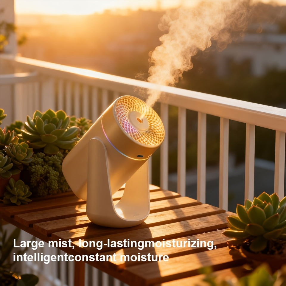 High-Capacity USB Mist Humidifier with LED Color Breathing Light & Essential Oil Diffuser — Desktop Aromatherapy for Office, Bedroom & Living Room