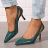 Women's Pointed Toe Ankle-Strap Stiletto Heels - Slip-On Cut-Out Dress Pumps