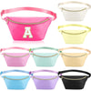 9-Pack Adjustable Waist Belt Bags for Women & Men - Magnetic Nylon Fanny Packs for Running, Travel & Gym, Bright DIY Colors