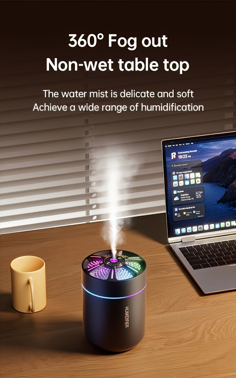 180ml (6.1 fl oz) Mini USB Humidifier & Aromatherapy Diffuser – Quiet Portable Cool Mist for Home, Bedroom & Car, Durable Plastic