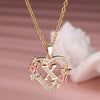 Gold & White Cubic Zirconia Heart-Shaped Rose Letter Pendant Necklace for Women, Valentine's Gift