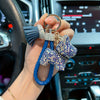 Cute Puppy Keychain with Sparkling Tassels & Bone Charm - Multicolor Dog Collar and Bag Charm (Pink, Black, Blue, Brown)