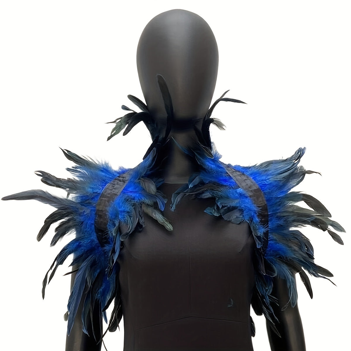 Women's Gothic Faux Feather Collar Cape Shawl — Elegant Party, Prom & Halloween Cosplay Wrap (Multiple Colors)