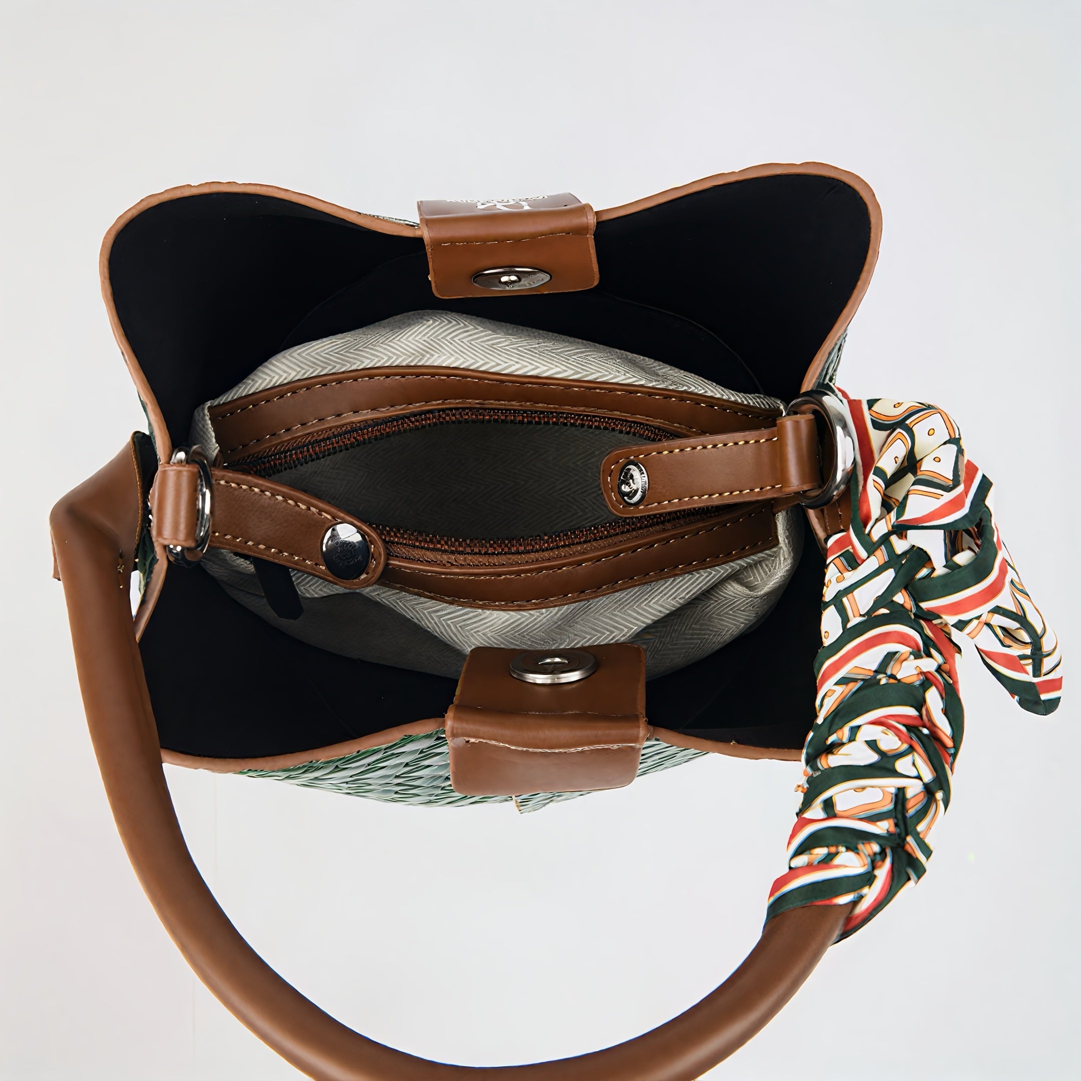 Women's Woven Bucket Bag – Large Capacity Shoulder & Crossbody Handbag with Adjustable Detachable Strap, Polyester-Lined, Multiple Colors