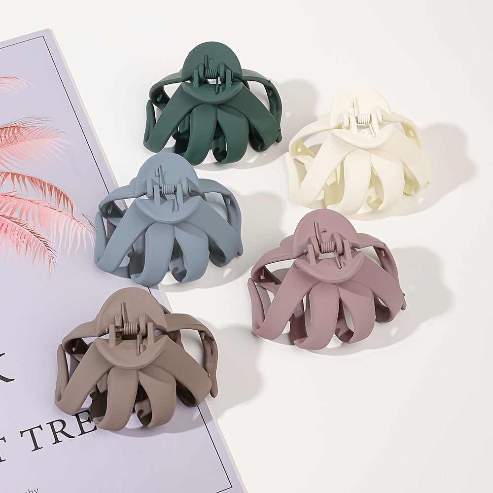 Frosted Octopus Hair Clips - Matte Oval Hairpin, 1/4/9 Pack
