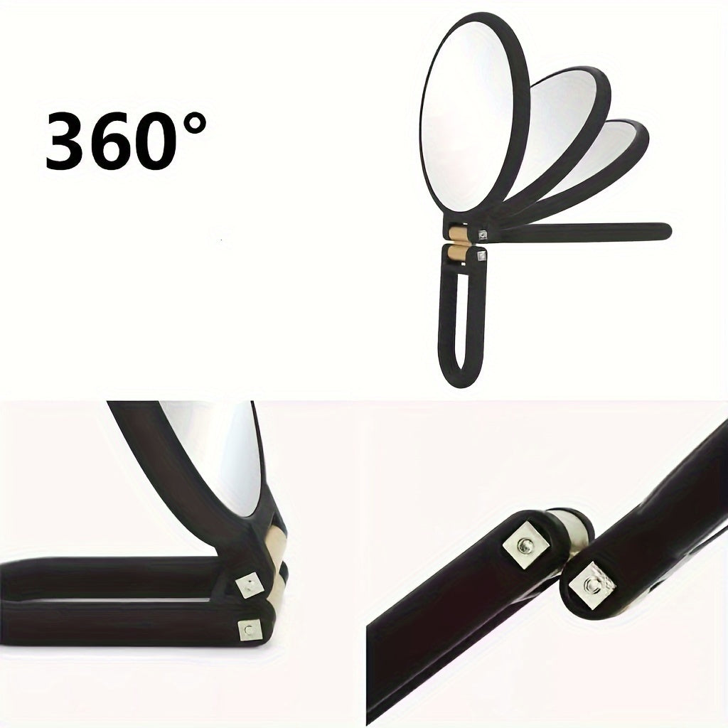 30X/1X Dual-Sided Magnifying Makeup Mirror, 360° Adjustable Stand, Portable Travel Mirror, Green Frame White Oval