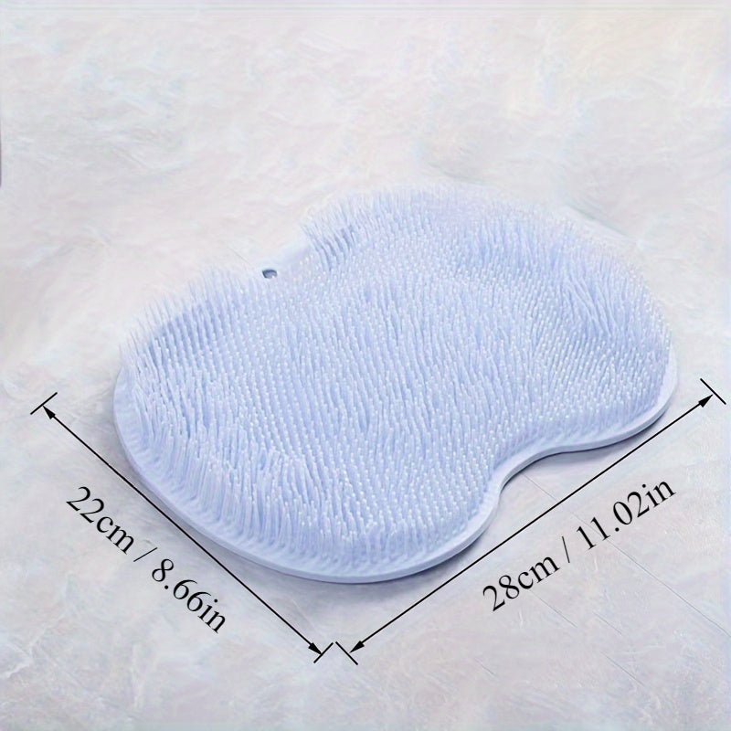 Non-Slip Shower Foot Massager & Exfoliating Bath Mat – Ergonomic Raised Bumps, Circulation Boost for Diabetics & Cracked Heels, Easy-Clean Blue