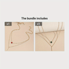 Minimalist Teardrop Cubic Zirconia Inlaid Long-Bar Double-Layer Chain Necklace