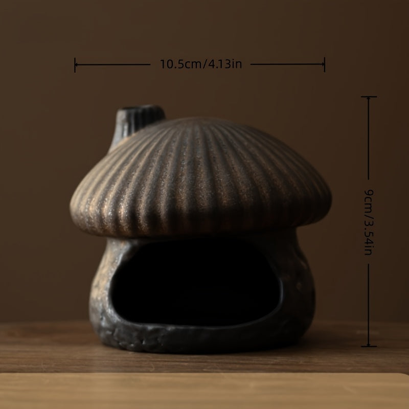Mushroom Ceramic Essential Oil Burner - Mushroom House Aroma Diffuser & Fireproof Candle Holder