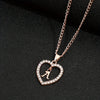 Alphabet Heart Pendant Rhinestone Necklace
