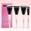 4-Pack Makeup Brush Set - Foundation, Concealer and Blush Brushes with Travel Case, Soft Nylon Bristles, Round and Angled for Beginners and Travel
