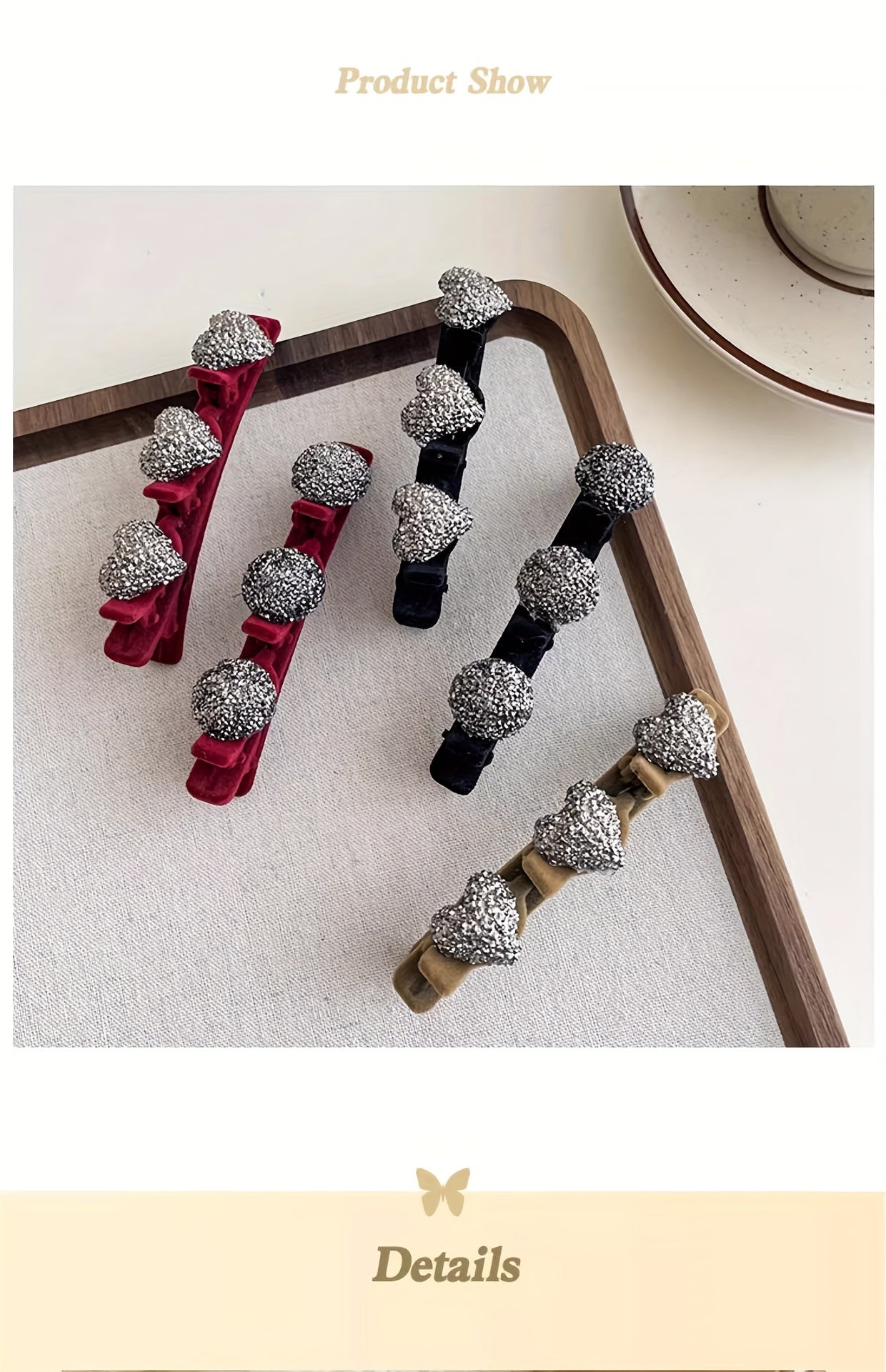 Sparkling Braided Rhinestone Hair Clips for Women Duckbill Barrettes Hairpins