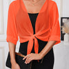 Lightweight Breathable Shawl Wrap with Tie-Front – Semi-Sheer Polyester Dress Accessory for Spring Summer Fall