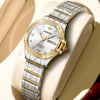 OUPINKE Women's Automatic Mechanical Watch – Two-Tone Stainless Steel, Luminous Dial, Day & Date Dress Watch