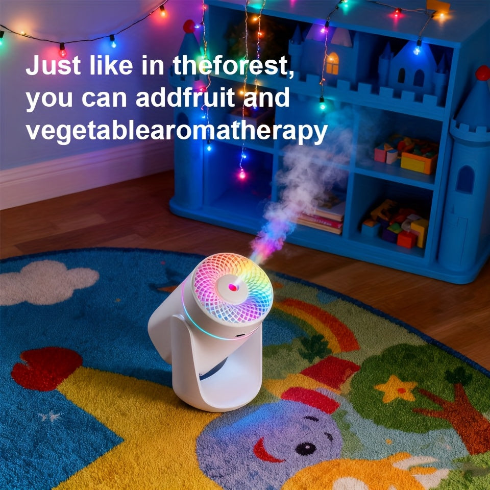 High-Capacity USB Mist Humidifier with LED Color Breathing Light & Essential Oil Diffuser — Desktop Aromatherapy for Office, Bedroom & Living Room