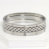 3-Pack 18K Gold-Plated Stainless Steel Stackable Chain Bracelets — Unisex Rhinestone Accent