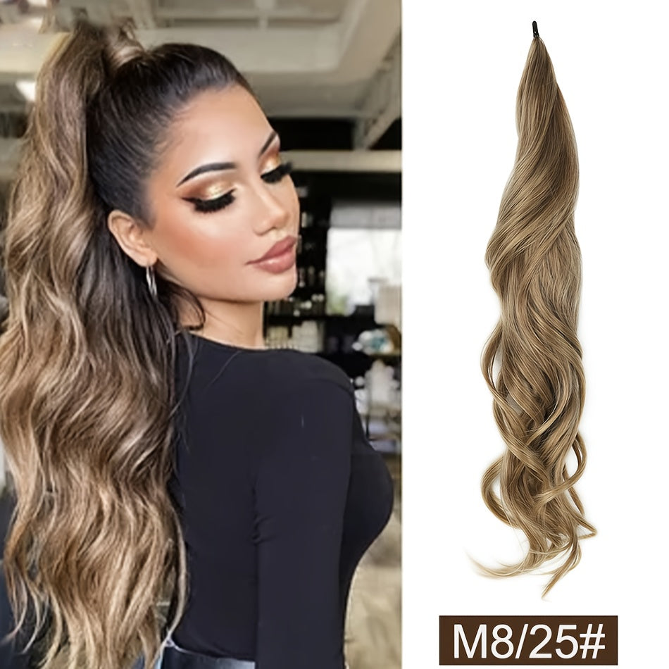 32-Inch (81 cm) Wrap-Around Curly Wavy Ponytail Extension Long Flexible Hairpiece for Women